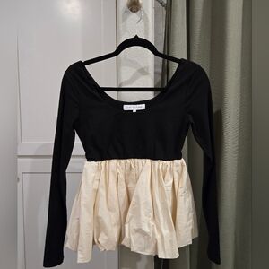 Black and Cream Women's Top